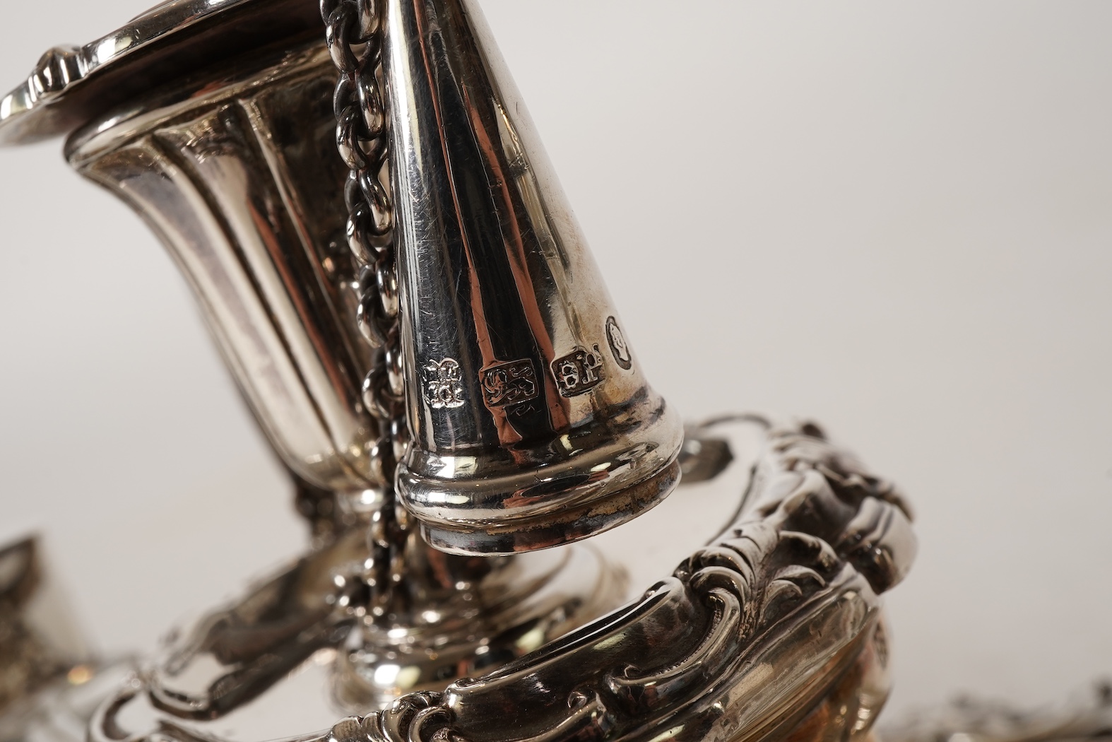 A William IV silver ink stand, by Henry Wilkinson & Co Ltd